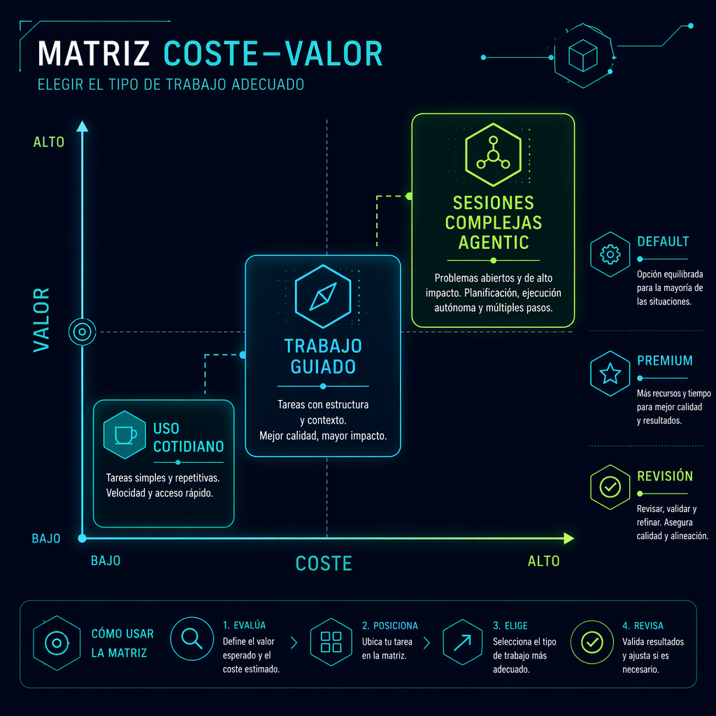 Matriz de selección de modelos por coste y valor