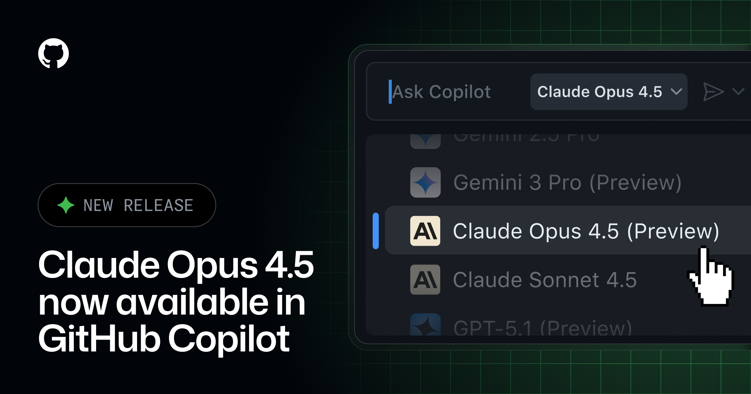 Selector de modelos en GitHub Copilot